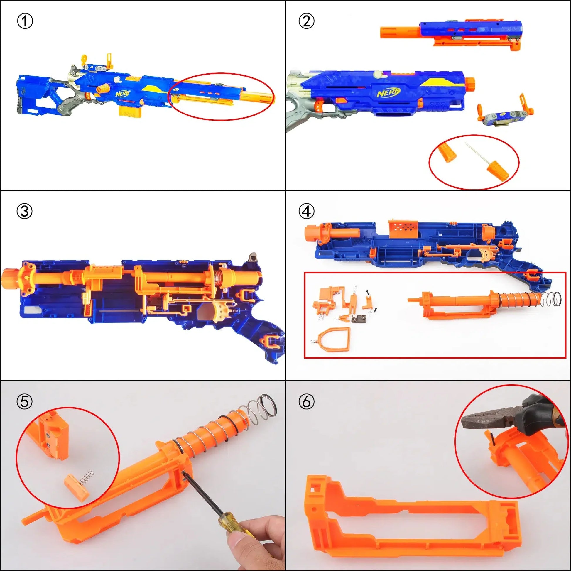 Worker Nerf CS-6 LongStrike 9KG Stefan Breech Bolt Plunger Kits-nerf mod-Biu Blaster- Biu Blaster