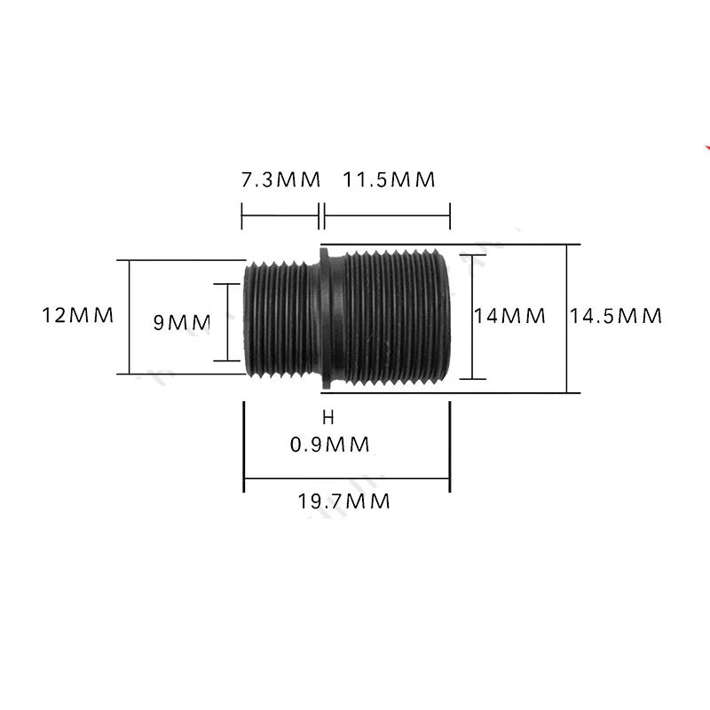 12mm CCW To 14mm CCW Thread Adapter-P320GelBlaster-P320GelBlaster