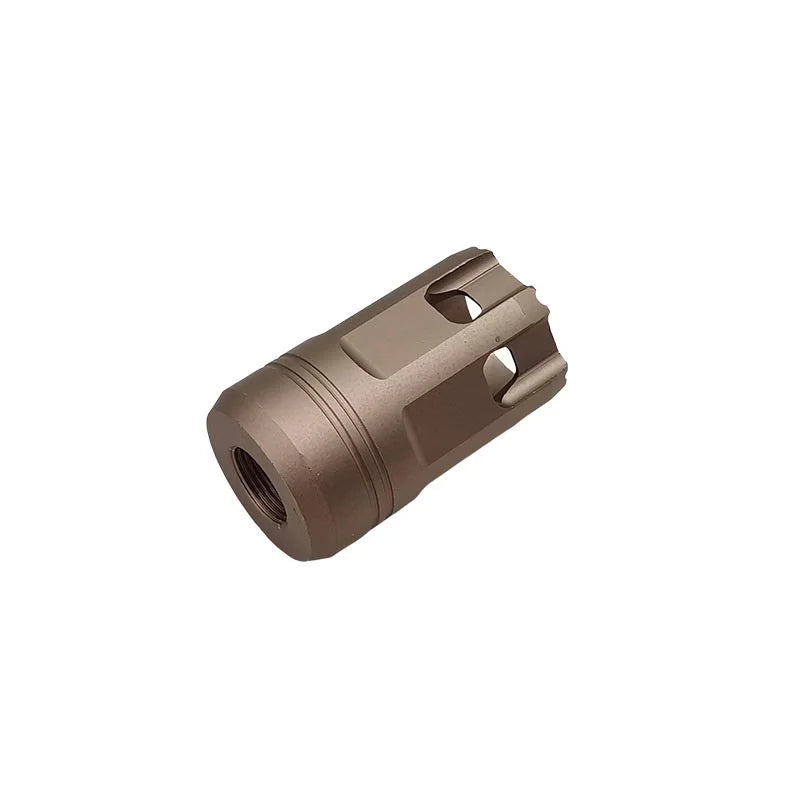 F4 Metal Muzzle Brake 14mm CCW-m416gelblaster-tan-P320GelBlaster