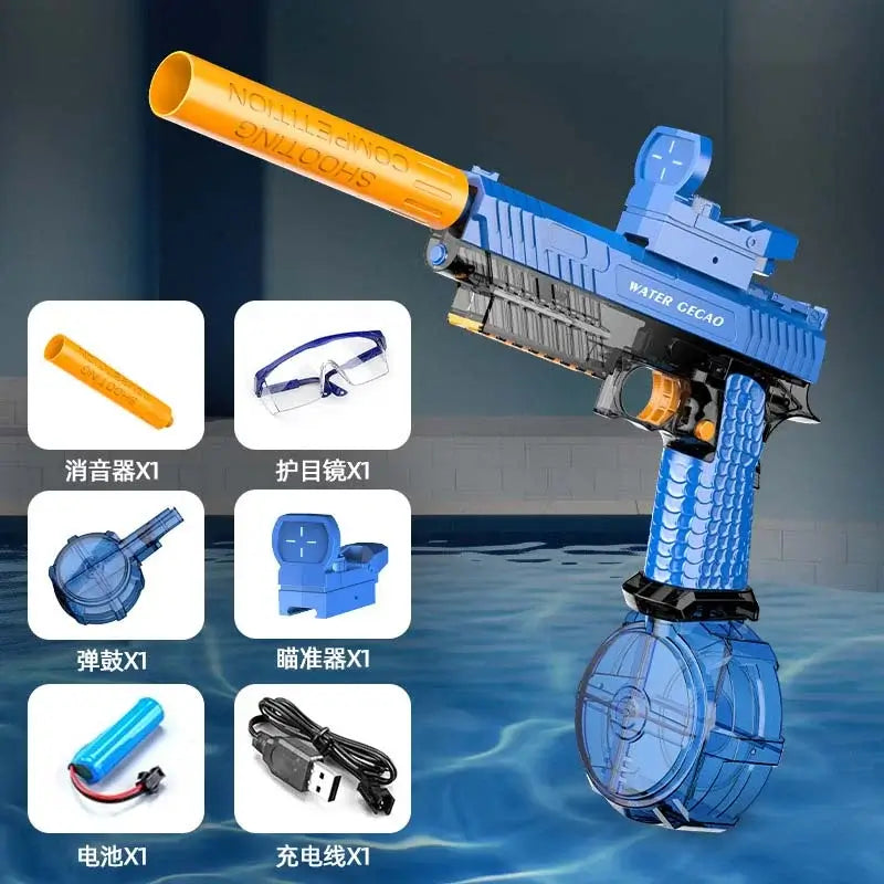 2011 Combat Master Electric Automatic Blowback Water Gun-m416gelblaster-blue-P320GelBlaster