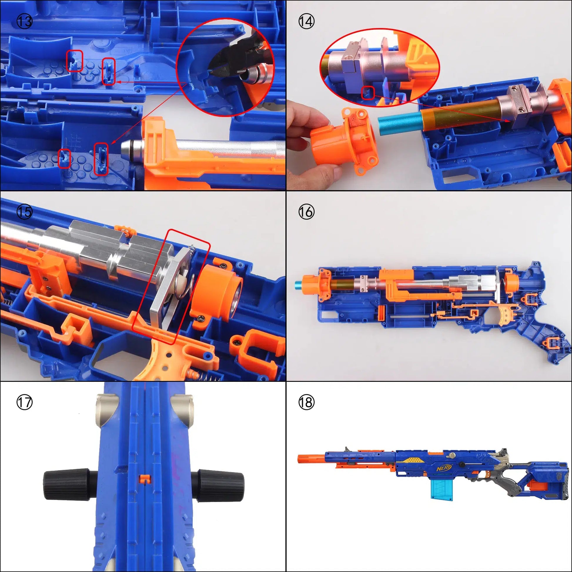 Worker Nerf CS-6 LongStrike 9KG Stefan Breech Bolt Plunger Kits-nerf mod-Biu Blaster- Biu Blaster