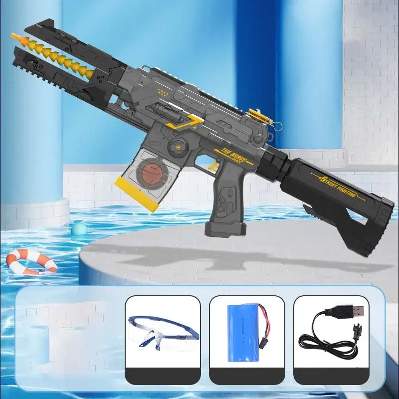 Electric Automatic Squirt Gun 360° Turn Water Blaster Rifle-m416gelblaster-black-m416gelblaster