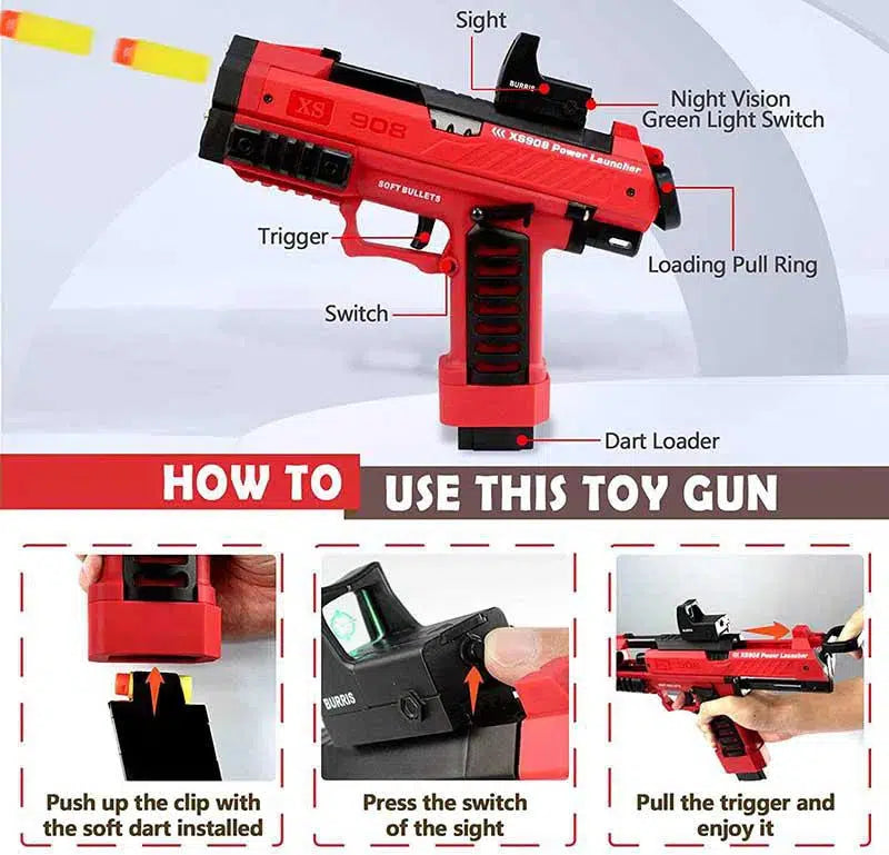 XS908 Raptor Foam Dart Blaster-foam blaster-Biu Blaster-Biu Blaster