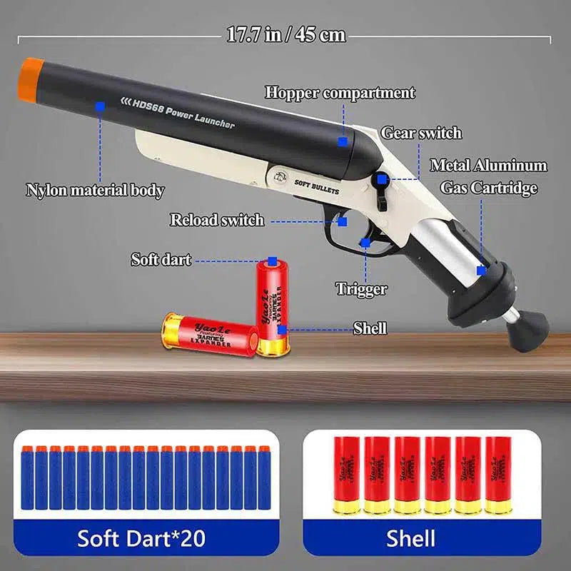 HDS68 Sawed Off Double Barrel Dart Blaster (US Stock)-foam blaster-Biu Blaster-Uenel