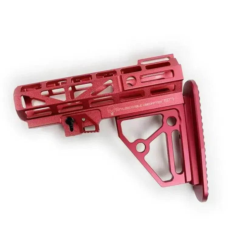 CNC Skeletonized Fusion Ultralight Carbine Butt Stock-m416gelblaster-red-m416gelblaster