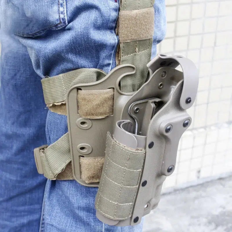 CS Field Equipment Waist and Leg Tactics Combat Pouch Airsoft Holster Outdoor Exercise-holster-Biu Blaster-tan-Uenel