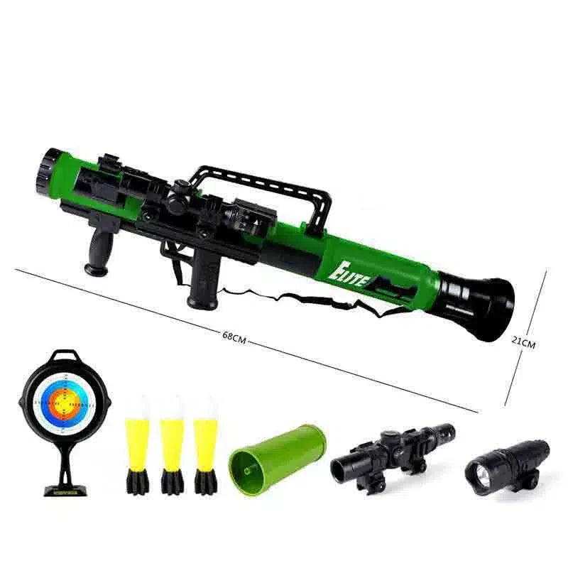 CRJ Soft Bullet Bazooka Rocket Launcher Toy-m416gelblaster-green-m416gelblaster