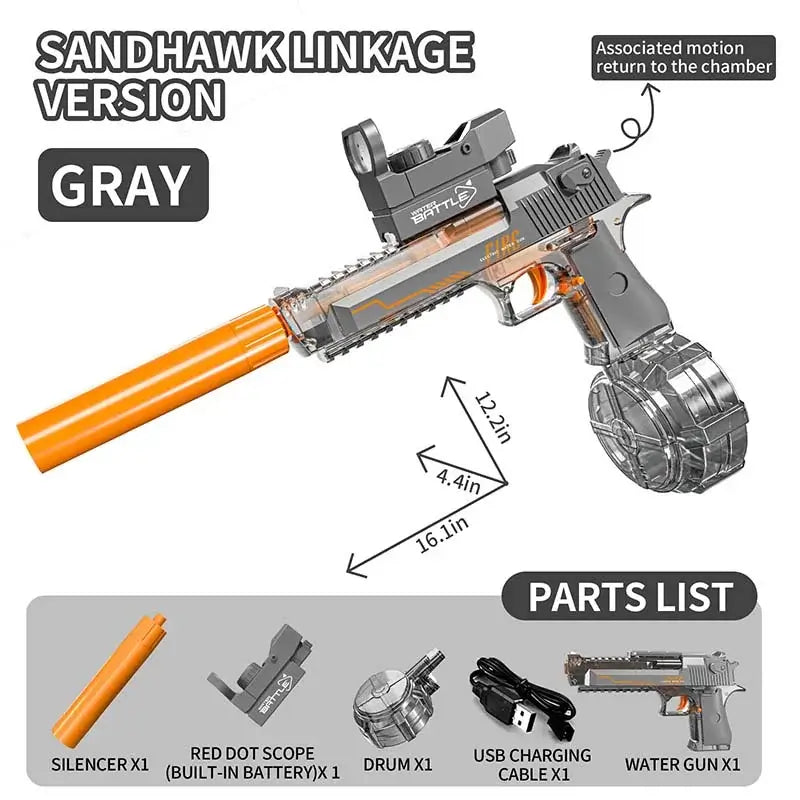 Desert Eagle Manual/Auto Blowback Pistol Water Gun-m416gelblaster-clear gray-m416gelblaster