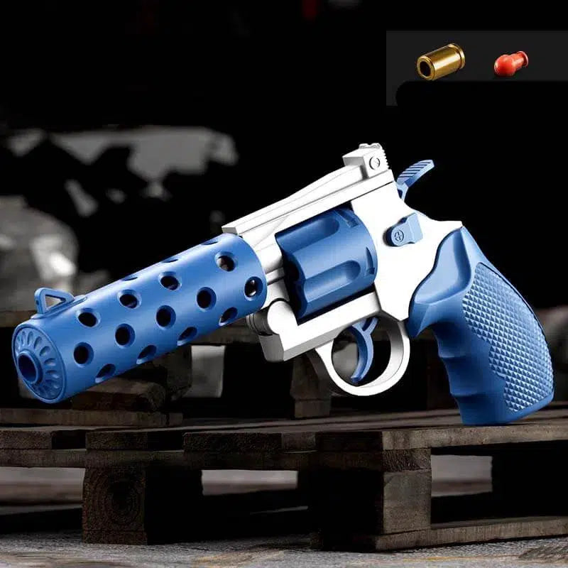 Double Action Honeycomb Semi-Auto Revolver Toy Gun-m416gelblaster-blue-m416gelblaster