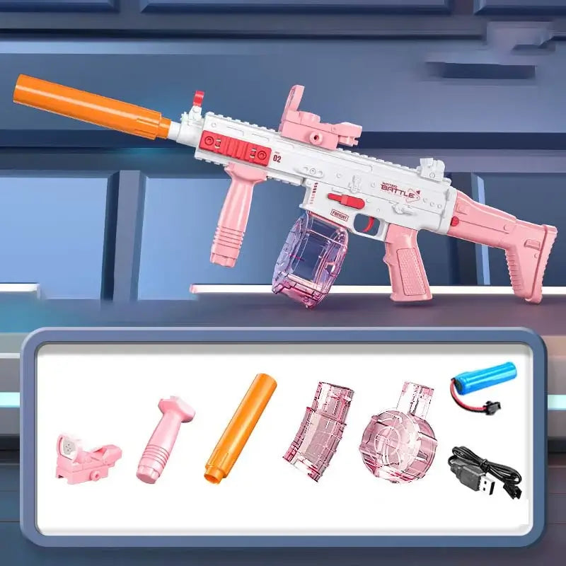 Electric Automatic SCAR Water Blaster Rifle with Drum-m416gelblaster-pink-m416gelblaster