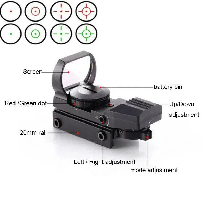 HD101 Metal 4 Reticle Holographic Red Green Dot Sight-m416gelblaster-m416gelblaster