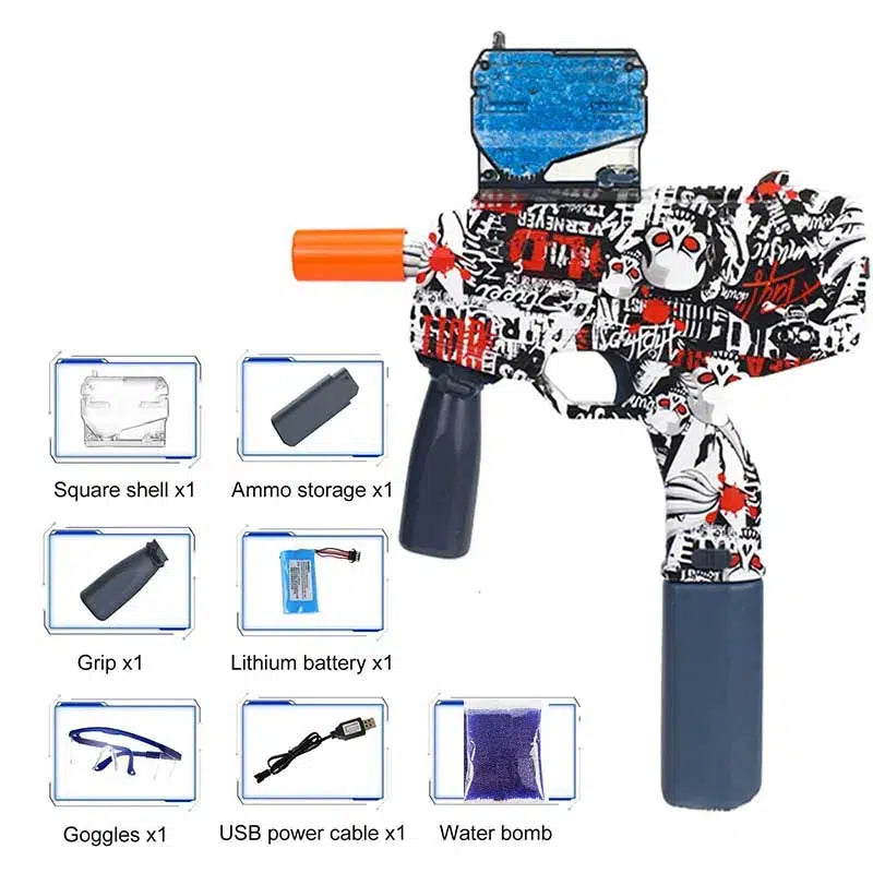 MP-9 Hopper Fed Electric Gel Ball Orbeez Gun-m416 gel blaster-red-m416gelblaster