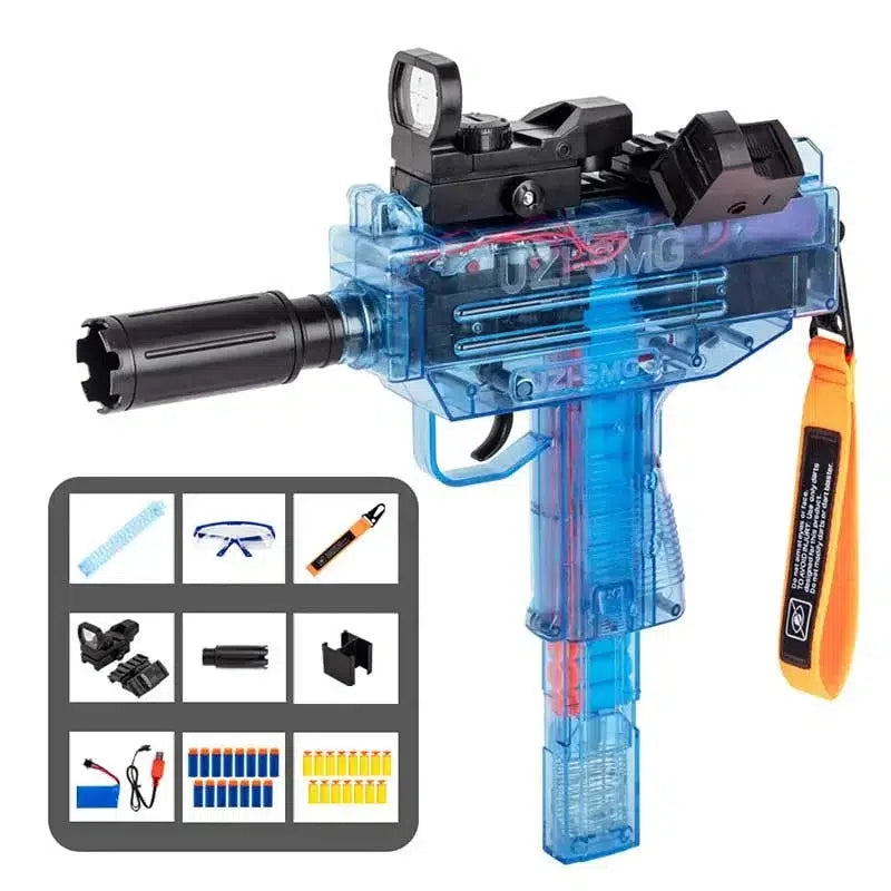 Full Auto Electric UZI SMG Foam Dart Blaster-foam blaster-m416gelblaster-blue-m416gelblaster