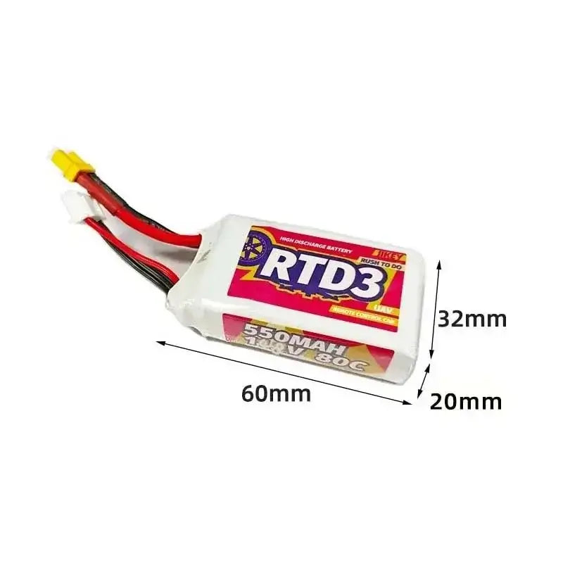 JIKEY RTD3 XT30 550mAH 80C 14.8V Lipo Battery-P320GelBlaster-P320GelBlaster