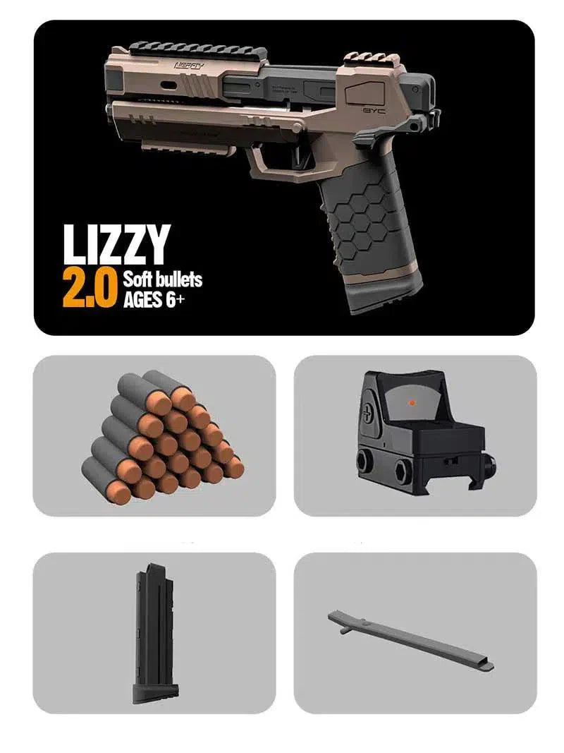 Cyberpunk 2077 Lizzy Gecko 2.0 Dart Blaster-foam blaster-Biu Blaster-tan-Biu Blaster