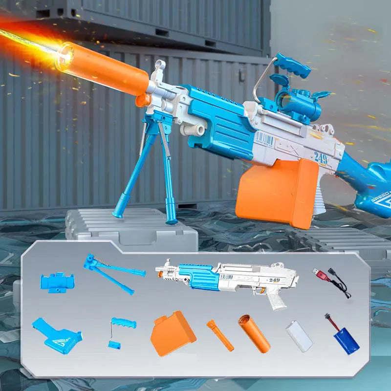 Electric Automatic M249 Water Gun with Light Unit-m416gelblaster-blue-m416gelblaster