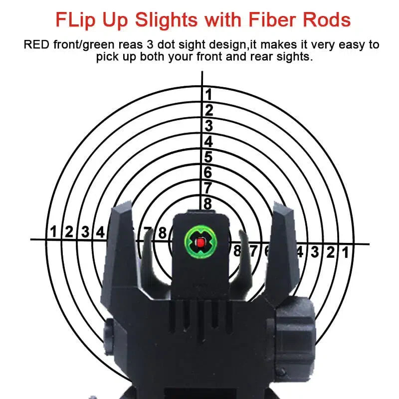 MGP CQB Armor Gen2 Flip Up Sights With Fiber Rods-m416gelblaster-m416gelblaster