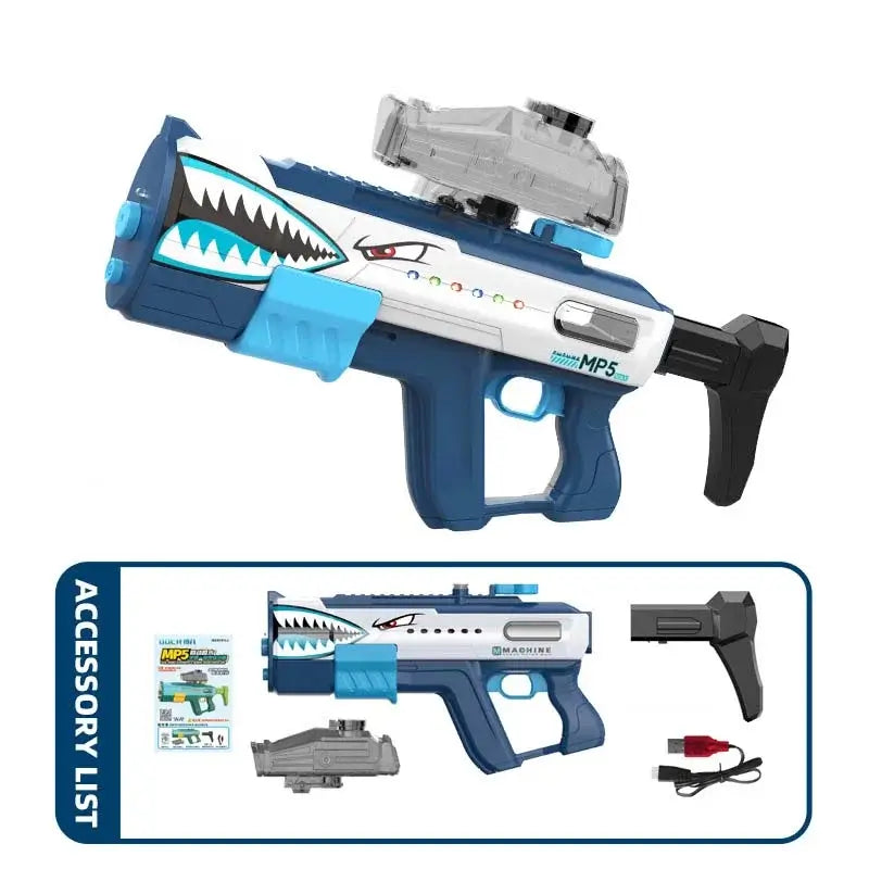 Colorful Lights MP5 Electric Dual Modes High Pressure Water Gun-m416gelblaster-shark-m416gelblaster