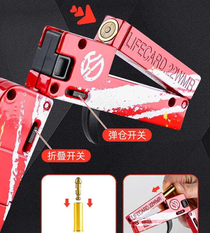 Lifecard V2 Folding Single-Shot Metal Dart Blaster Alloy Toy-m416gelblaster-m416gelblaster