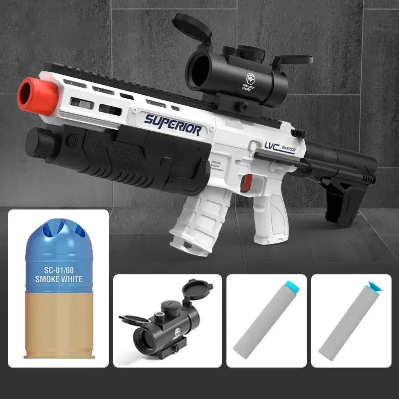 POX Manual Grenade Launcher Rifle Foam Dart Blaster-m416gelblaster-white-m416gelblaster