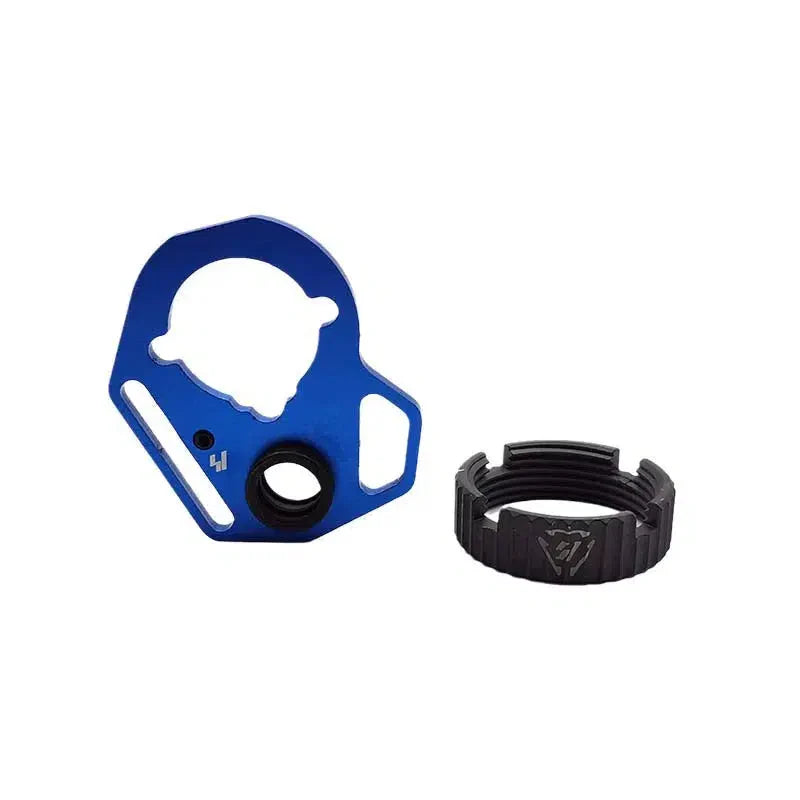 SI Multi-Function AR End Plate with Anti-Rotation Castle Nut-m416gelblaster-blue-m416gelblaster