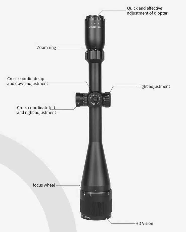 T-Eagle EOS 6-24x50 AOE HK 1/4 MOA Front Parallax Riflescope Red Green Reticle-m416gelblaster-m416gelblaster