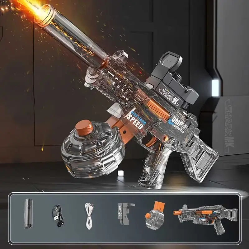 UMP45 Transparent Electric Water Gun Shoot with Light-m416gelblaster-gray-m416gelblaster