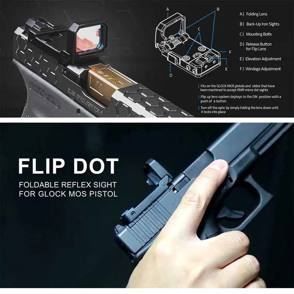 Tactical VISM Flip Up Red Dot Reflex Sight-m416gelblaster-m416gelblaster