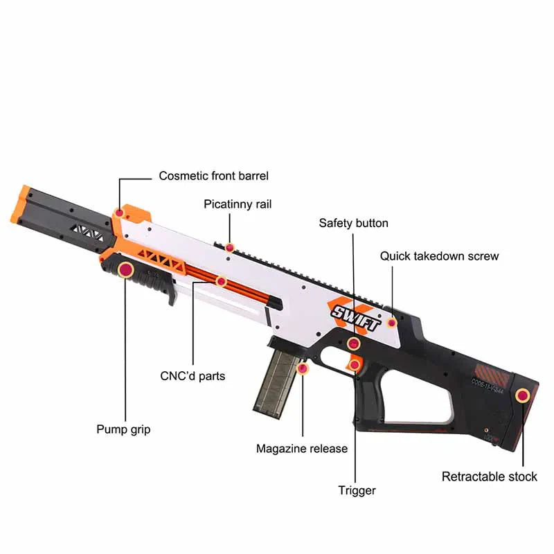 Worker Swift Foam Dart Blaster-foam blaster-Biu Blaster-Biu Blaster