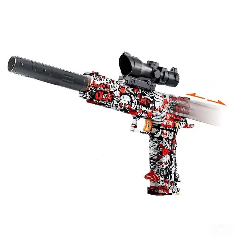 Combat Master 2011 Electric Hopper-Fed Gel Ball Blaster-m416gelblaster-graffiti red-P320GelBlaster