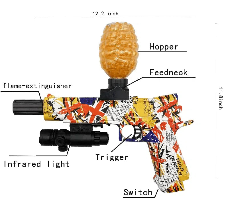 Electric Hopper Feed M1911 Orbeez Gel Ball Blaster-m416gelblaster-m416gelblaster