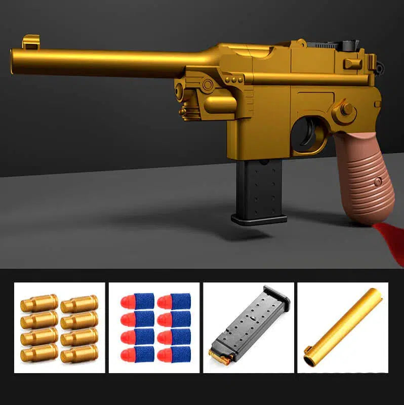 Mauser C96 Foam Dart Blaster with Eject Shells-foam blaster-m416 gel blaster-gold-m416gelblaster