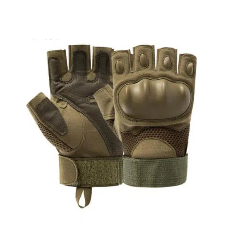 Hard Fingerless Cycling Gloves Training Climbing Outdoor Hunting-clothing-Biu Blaster-army green-M-Uenel