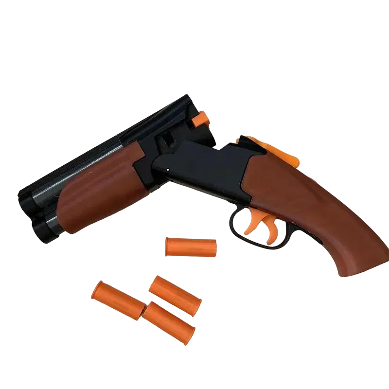 3D Print S686 Double Barrel Shell Ejecting Blaster Carrot Gun-m416gelblaster-black brown-m416gelblaster