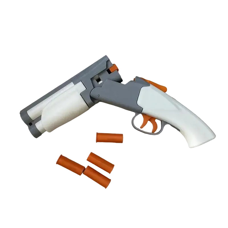 3D Print S686 Double Barrel Shell Ejecting Blaster Carrot Gun-m416gelblaster-gray white-m416gelblaster