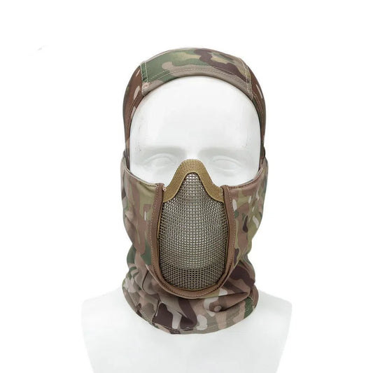 Steel Mesh Breathable Fan Tactical Headgear CS High Elastic Fabric Breathable Perspiration Camouflage-Biu Blaster- Biu Blaster